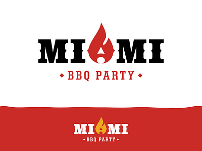 MIAMI BBQ Party barbecue bbq graphic design logo miami