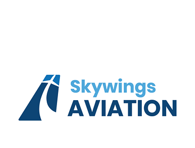 SkyWings Aviation Logo aircraft airplane airport airship aviation branding design flight fly logo pilot plane rocket sky transportation travel vector wing wings