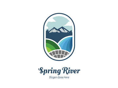 Spring River design garden grass lake logo mountain national park nature river scenery spring tourism