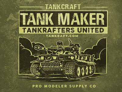 TankCrafter branding design illustration sticker design t shirt design vector