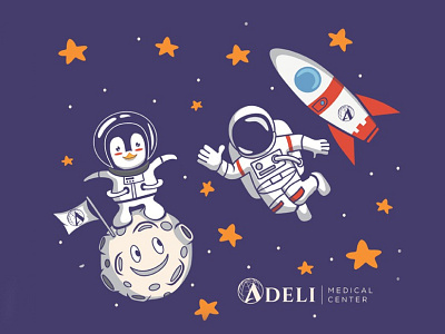 Adeli Medical Center design illustration kids art space art vector