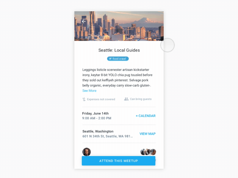 Local Guides Meet-up page (mobile) google interaction mobile mobile web ui ux web