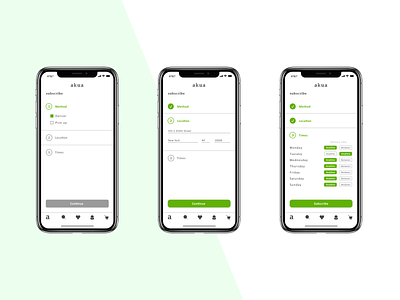 Akua Naturals App Flow app flat flow order ui ux