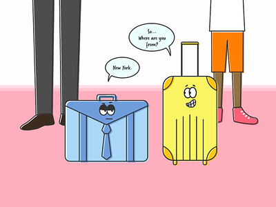 Travelers design fun illustration illustrator suitcase