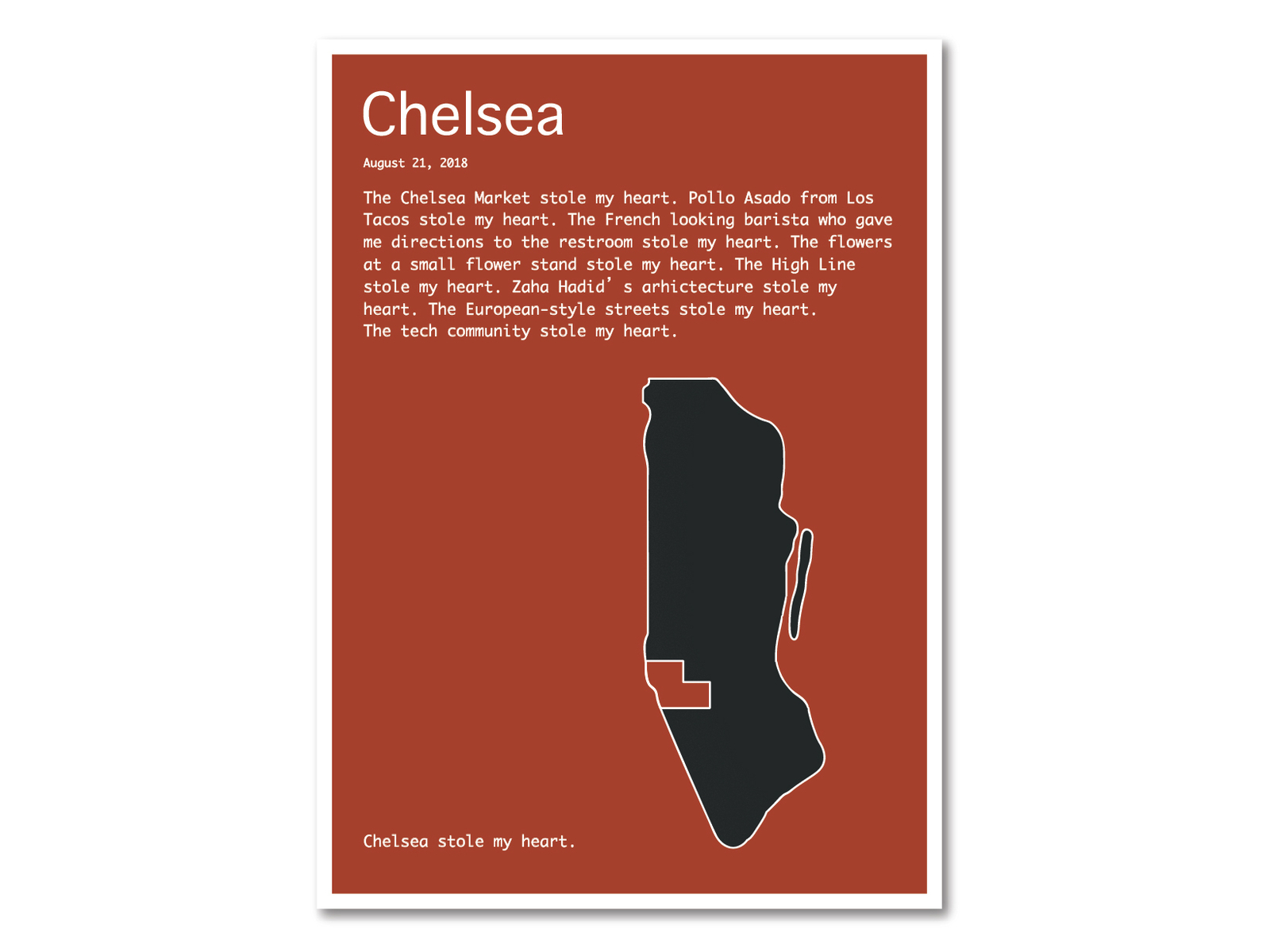 Chelsea, New York, NY chelsea design fun illustration new york city personal poster typography