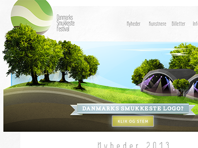 Festival Logo and website 3d banner button grass header logo nature ribbon scene tree website