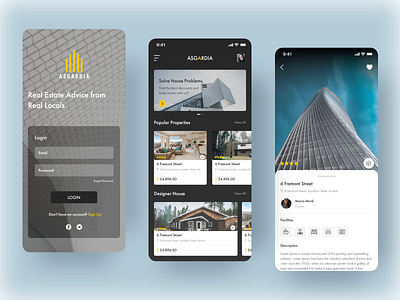 Real Estate App app app design application clean design explore flat mobile real estate ui ui designs ux