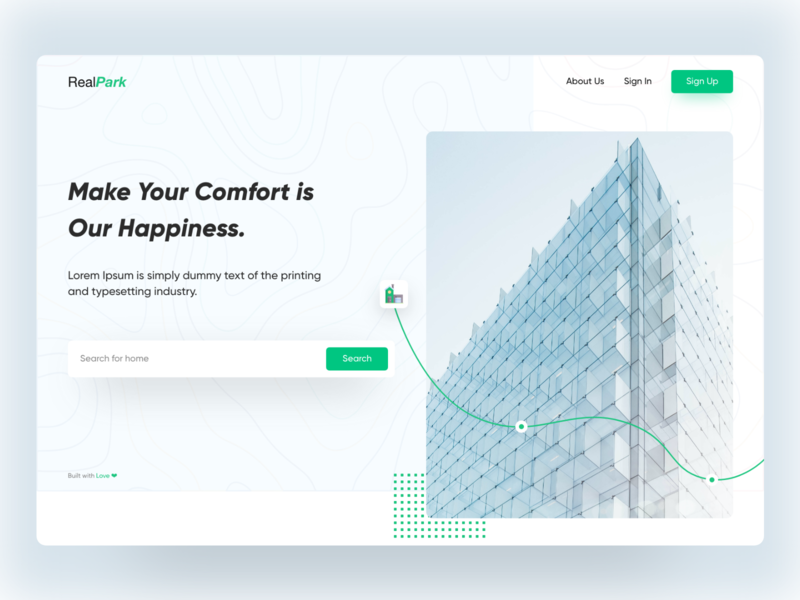 RealPark (Real Estate) typography type minimal icon illustration vector branding clean app design