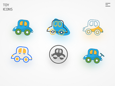 Icon Design for Toy Car animation app art brand branding clean design flat icon icons illustration illustrator ios logo minimal type typography ui vector web