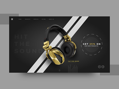 Headphone app art brand branding clean design flat graphic design icon identity illustration illustrator lettering logo minimal type typography vector web website