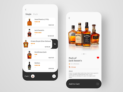 E-commerce App for Whisky Shop animation app beer beer app beer can brand branding clean design flat icon icons illustration illustrator ios logo minimal mobile ui web