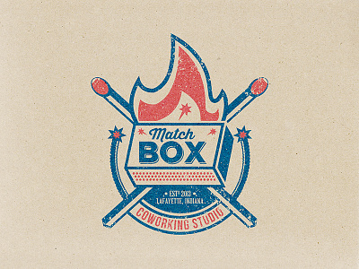 Matchbox Co-working Studio box co working coworking flame fuse matchbox matches spark strike vintage