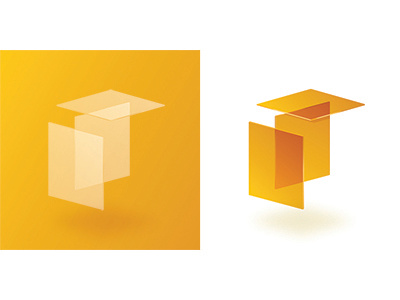 Cube amber cube glass gold orange panes planes structure