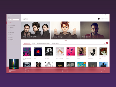 Windows Music - Fluent design