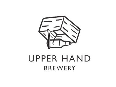 Upper Hand Brewery logo alcohol beer hand drawn illustration logo michigan