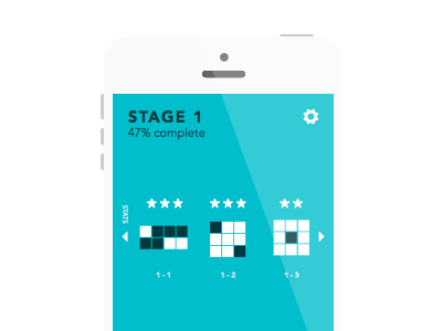 level select screen bright game level minimal puzzle