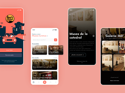 Tourland app design 360 view app design flat minimal mobile mobile app design mobile ui museum redesign tourism ui ux