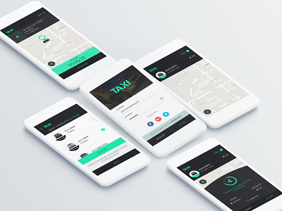 Taxi app application design branding design modern redesign concept taxi app ui