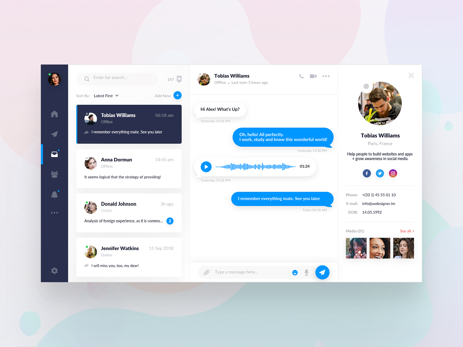 Chat by Creaftedpixxxels on Dribbble