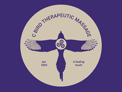 C Bird Therapeutic Massage logo design art branding digital illustration graphic design illustrated logo illustration linework logo