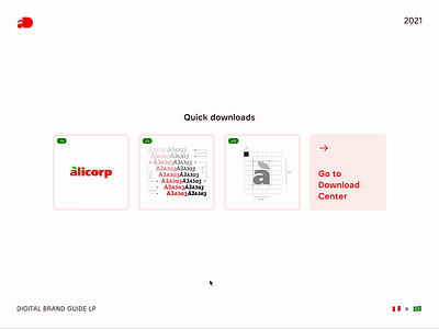 Landing page shortcuts - Card Interaction animation card components design system interaction motion shortcut typography ui