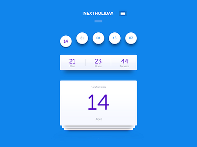 Simple web app cards circles countdown holiday ui