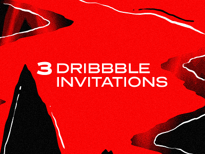 3 Dribbble Ivitations grunge illustration invitation invite invites lettering rizko