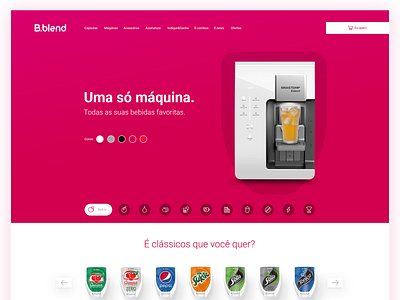Product landing page for B.blend bblend brastemp interface landing page product ui