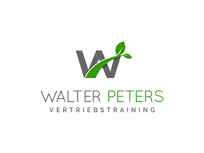 W with leaf concept for logo peters walter