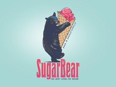 Sugar Bear bear cone hand made ice cream