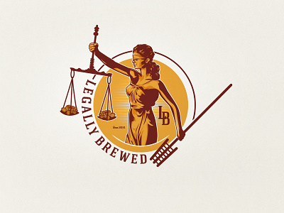 Legally Brewed beer blind justice brewery brewing craft illustration ipa label legal logo