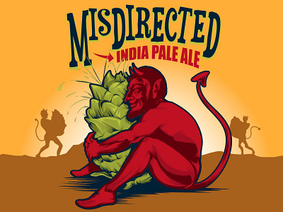 Misdirected beer beer label devil hop ipa