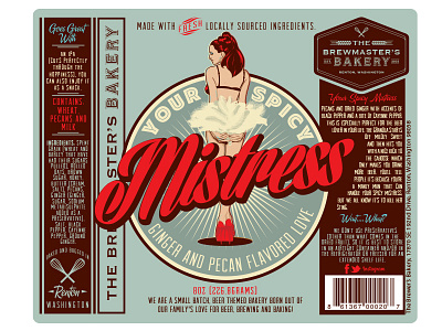 Spicy Mistress beer brewmasters bakery label spicy woman