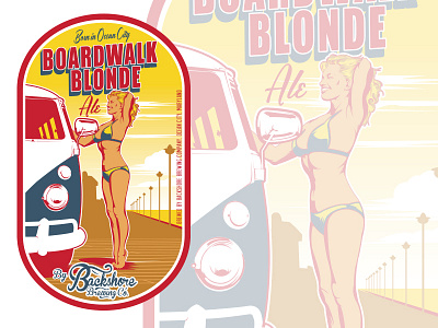 Boardwalk Blonde Ale beer beer label blonde brewing vw bus. ale