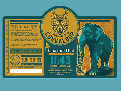 Couvaloup Brewing Charme Thai Elephant beer brewery craft elephant label swiss