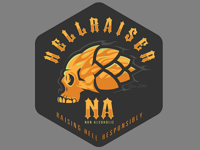 Hellraiser NA craft beer flame hop non alcoholic skull
