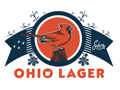 Eudora Ohio Lager beer brewery cardinal craft hop label