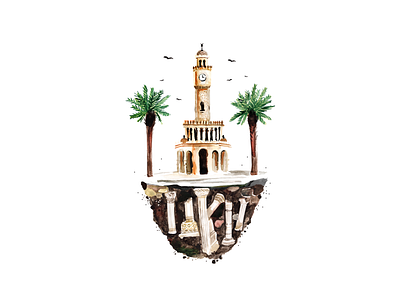 Izmir Clock Tower Illustration clock clocktower illustration illustration agency illustration art illustration challenge illustration design