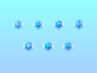 hello dribblers！ 2.5D icons 3d color block icon