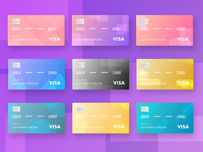 The gradient exercise,color card cards color visa