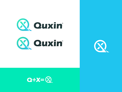 Quxin Logo-Design branding flat font logo logotype paper simple type