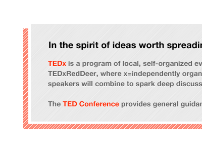 The spirit of ideas clean helvetica stripy tedx texture