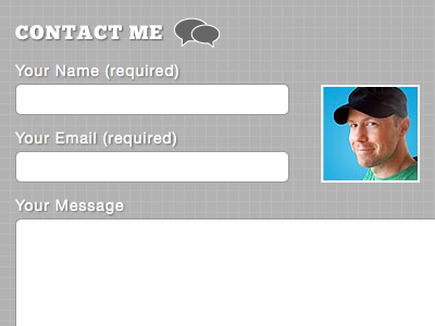 My footer contact form blue contact grey grid paper