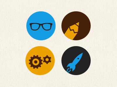 Some larger icons colors gears glasses icons pencil rocket web design web dev