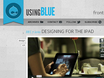 Zoomed out... blue drupal icons navigation