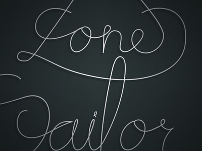 The Lone Sailor black boats lettering nautical sailor white