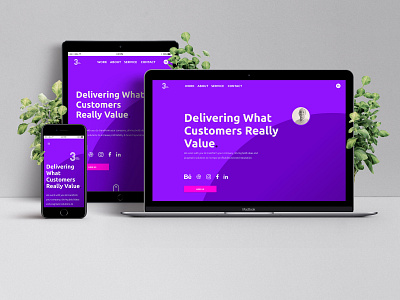 Landing Page for Brand identity Company branding flat landing page logo logo design purple responsive ui web website