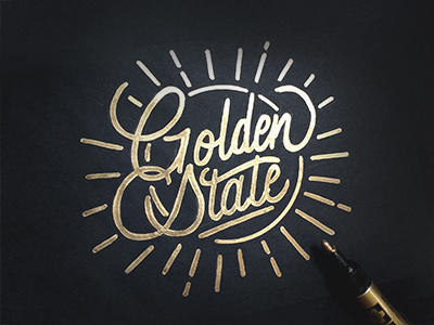 Golden State | Golden Pen brush gold hand lettering paintpen typography