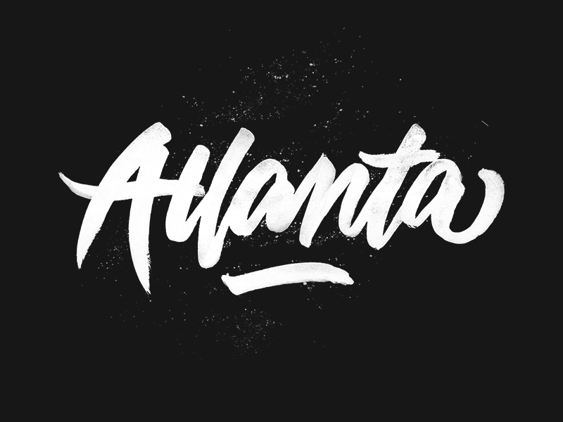 Atlanta places ginozko typography lettering