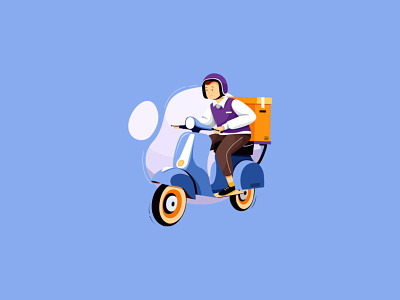 motorbike delivery illustration